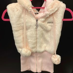 bebe pink faux fur vest